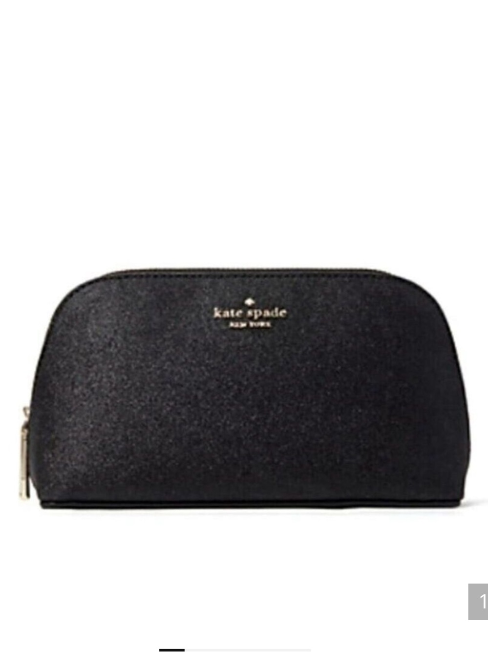Kate Spade Black Sparkle Cosmetic Bag Kate Dome Bag Black Glitter